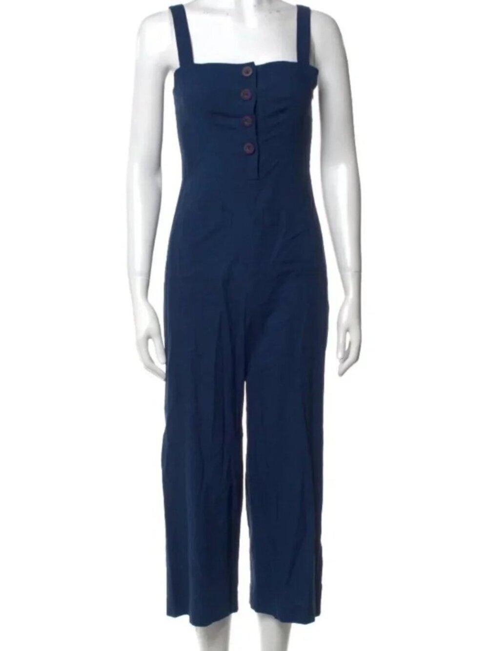 STAUD Boats At The Dock Button Up Deep Blue Jumpsuit - Picture 7 of 10